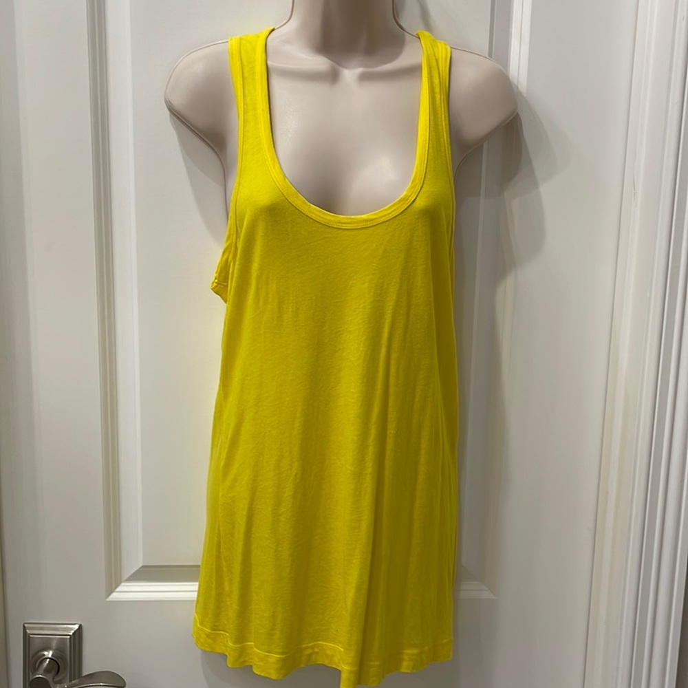 Splendid Tank Tops, Bright Lemon Yellow and Salmon Pink, Size L